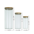Conjunto de Potes Herméticos com Tampa de Bambu - 3/4/5 peças