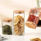 Conjunto de Potes Herméticos com Tampa de Bambu - 3/4/5 peças