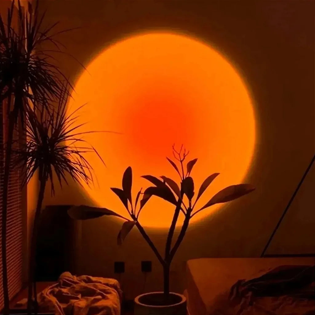 Luminária Por Do Sol Luz Noturna Projetor Led Sunset Casa Loja Fundo Decoração Colorida Atmosfera