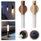1/2 pcs Luminária Elegante De Madeira Led Sensor Movimento Presença