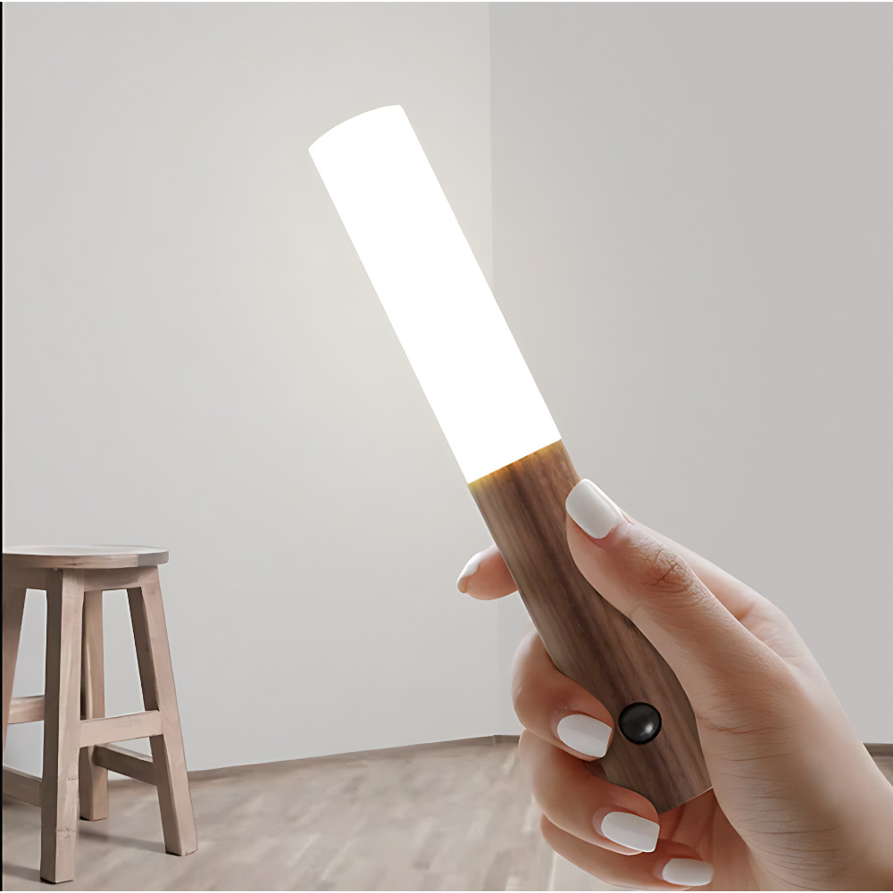 1/2 pcs Luminária Elegante De Madeira Led Sensor Movimento Presença